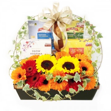 Health Tonics Hamper with Flowers TNF08