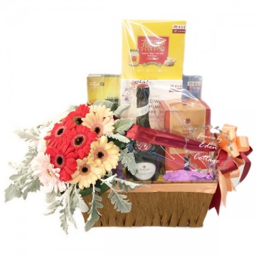 Wellness Tonics Hamper with Flowers TNF13