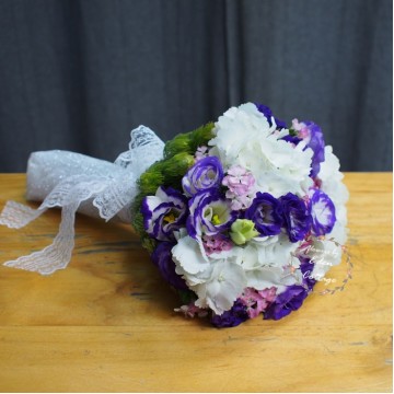 Hydrangea and Esutoma Classic Bridal Bouquet